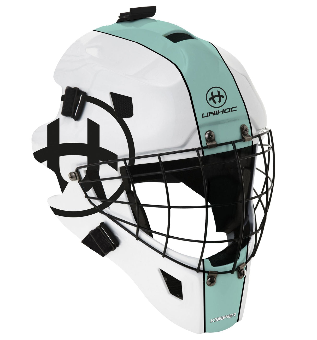 Unihoc Målvaktshjälm Unihoc Keeper 44 Turquoise/White