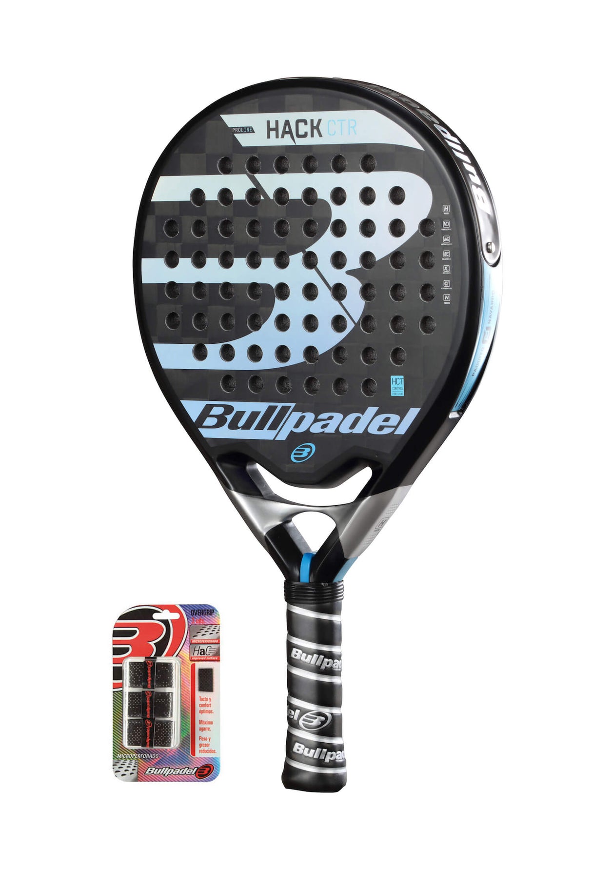 Bullpadel HACK CONTROL + 3-pack Overgrip på köpet