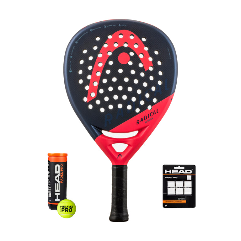 Head Radical Motion 2024 + 3-pack Overgrip + Padel Pro 3B