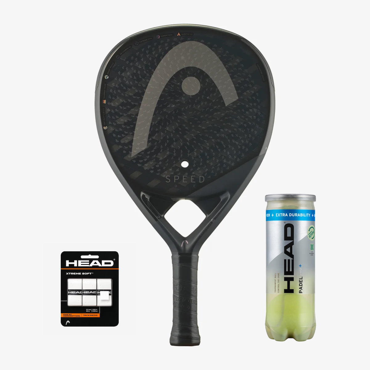 Head Speed One 2025 + 3-pack Overgrip + Padel Pro S+